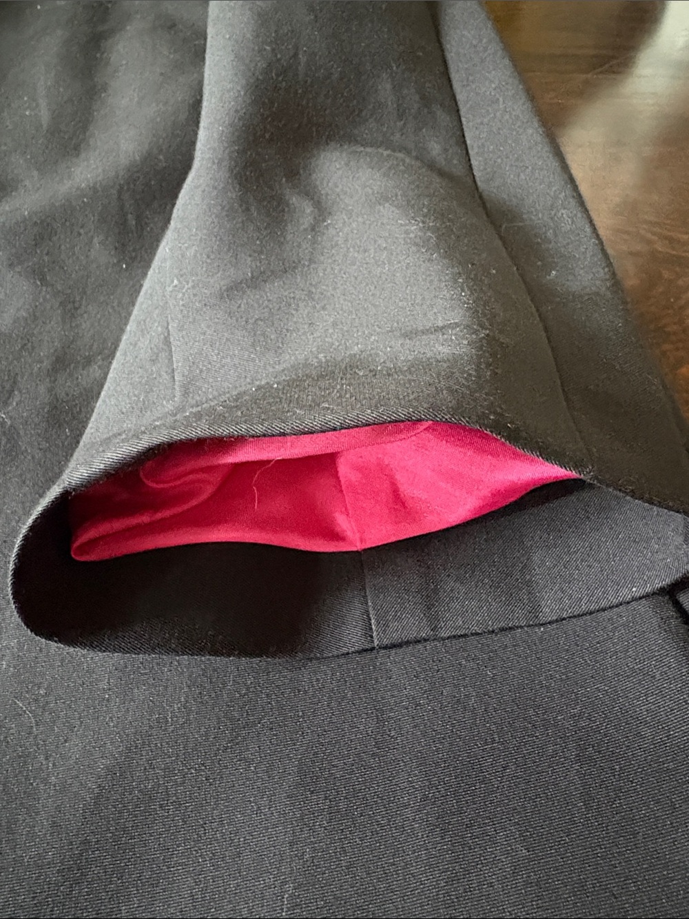kate spade Black bow Coat jacket with Pink Lining and Bow Collar - Picture 5 of 8